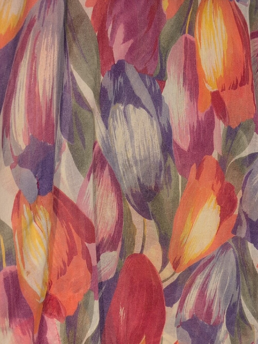 Vintage Ruth Norman New York Watercolor Tulip Kaftan - Picture 6 of 9